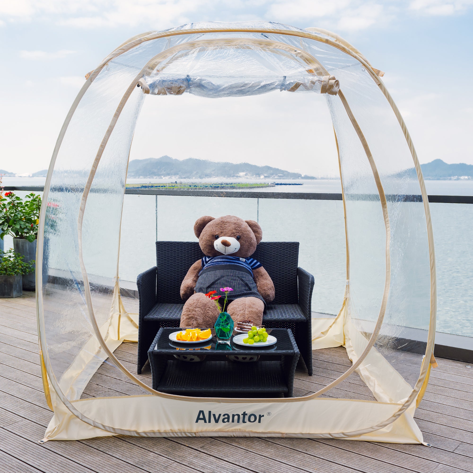 Alvantor 6'×6' Pop Up Bubble Tent Pop Up Gazebo, Large Oversize Weather Proof Pod, Clear Thick Plastic Outdoor Gazebo