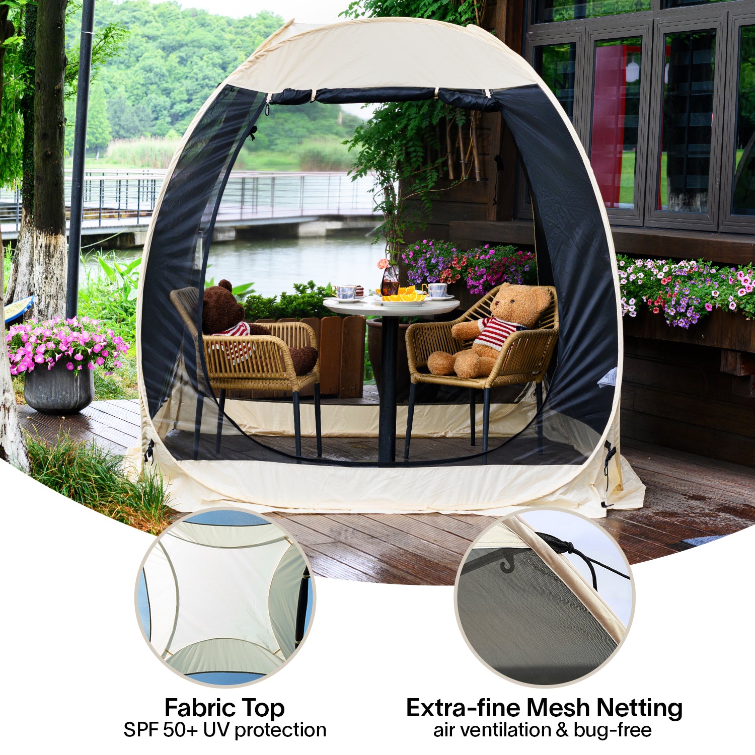 Alvantor Pop Up Tent for Backyard, 6'x6' Outdoor Portable Canopy Instant Tent for Outside