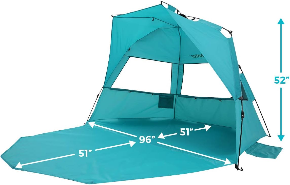 Alvantor Beach Tent Super Bluecoast Beach Umbrella Outdoor Sun Shelter Cabana Automatic Pop Up UPF 50+ Sun Shade Patent Hub Construction Easy to Use