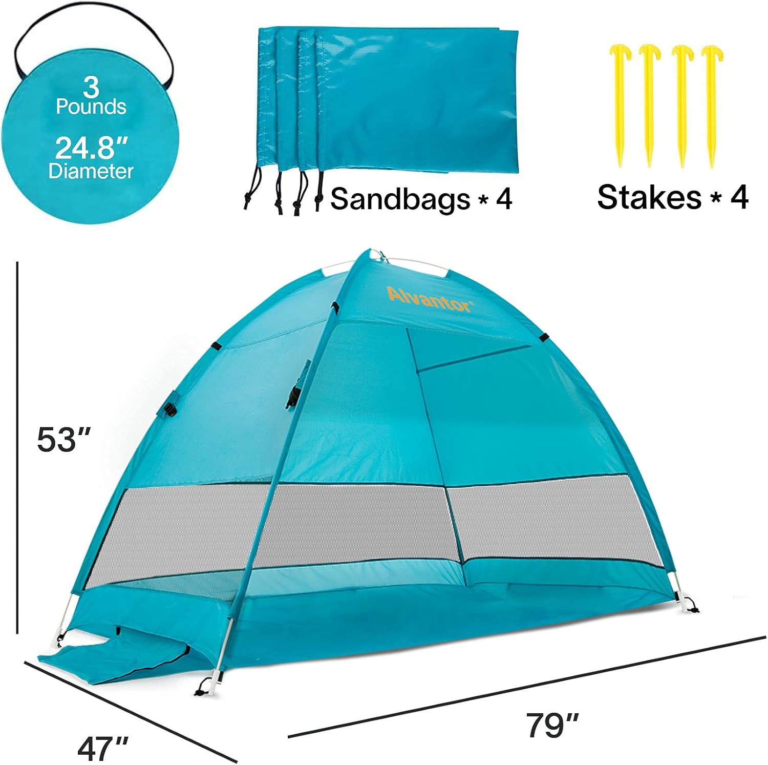 Beach Tent Coolhut Plus Beach Umbrella Outdoor Sun Shelter Cabana Automatic Instant Pop-Up UPF 50+ Sun Shade Portable Camping Canopy Easy Set Up Light Weight Windproof