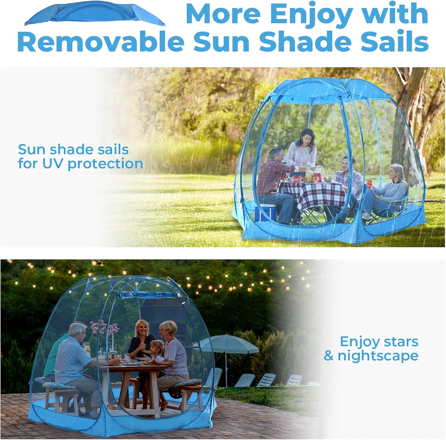 Alvantor Pop Up Bubble Tent - Large Oversize Weather Proof Pod -Cold Protection Camping Tent - Winter Tent for 4-8 People - 10x10ft