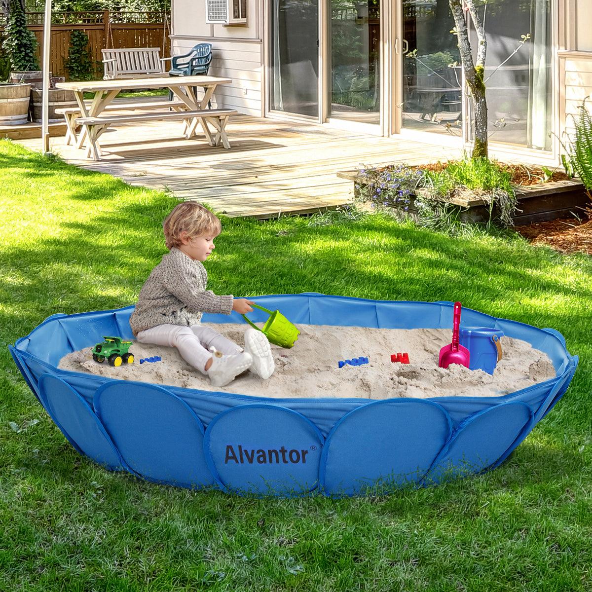 Alvantor Sandbox Sandpit Outdoor Kids Pool Foldable Dog Bathing Tub Play Accessories - Alvantor