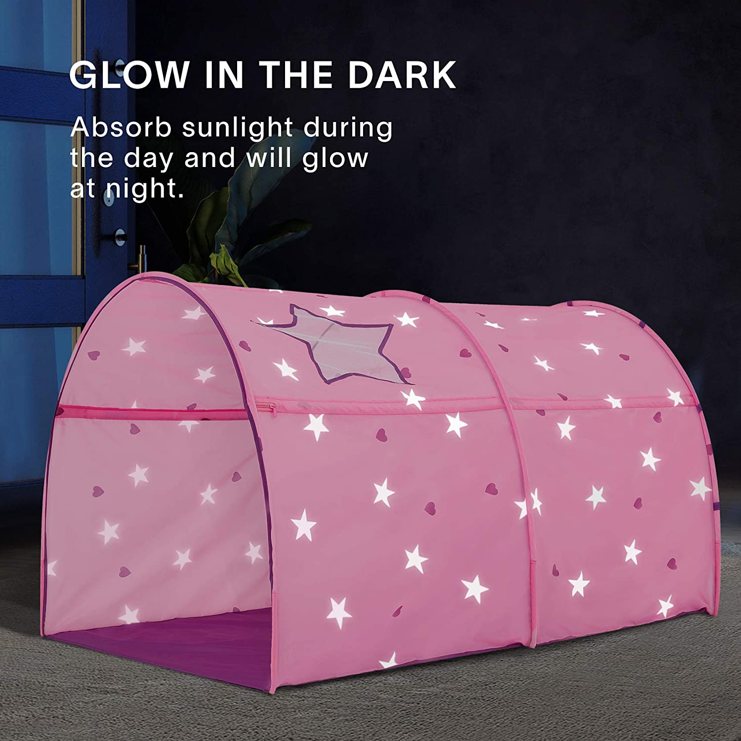 Pink Starry Bed Tent for Kids (Twin)