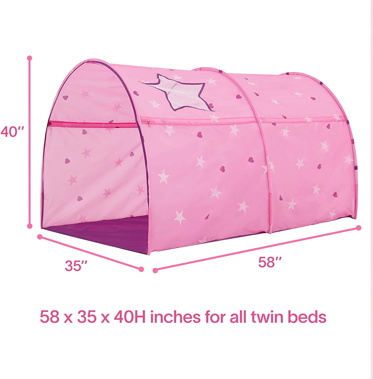 Pink Starry Bed Tent for Kids (Twin)