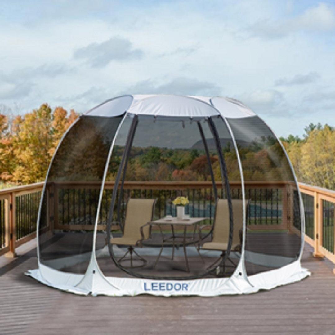 Leedor 10'x10' Gazebos for Patios Screen House Room 4-6 Person Canopy Mosquito Net Camping Tent Pop Up Sun Shade Shelter - Alvantor