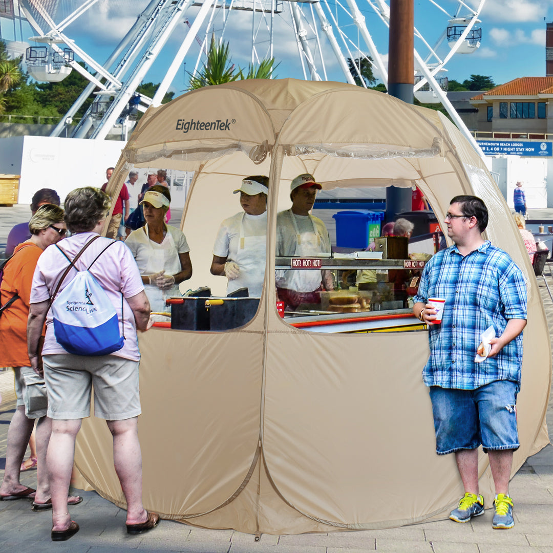 EighteenTek 12'X12' Pop Up Vendor Canopy Tent Instant Concession stand for Commercial Activity