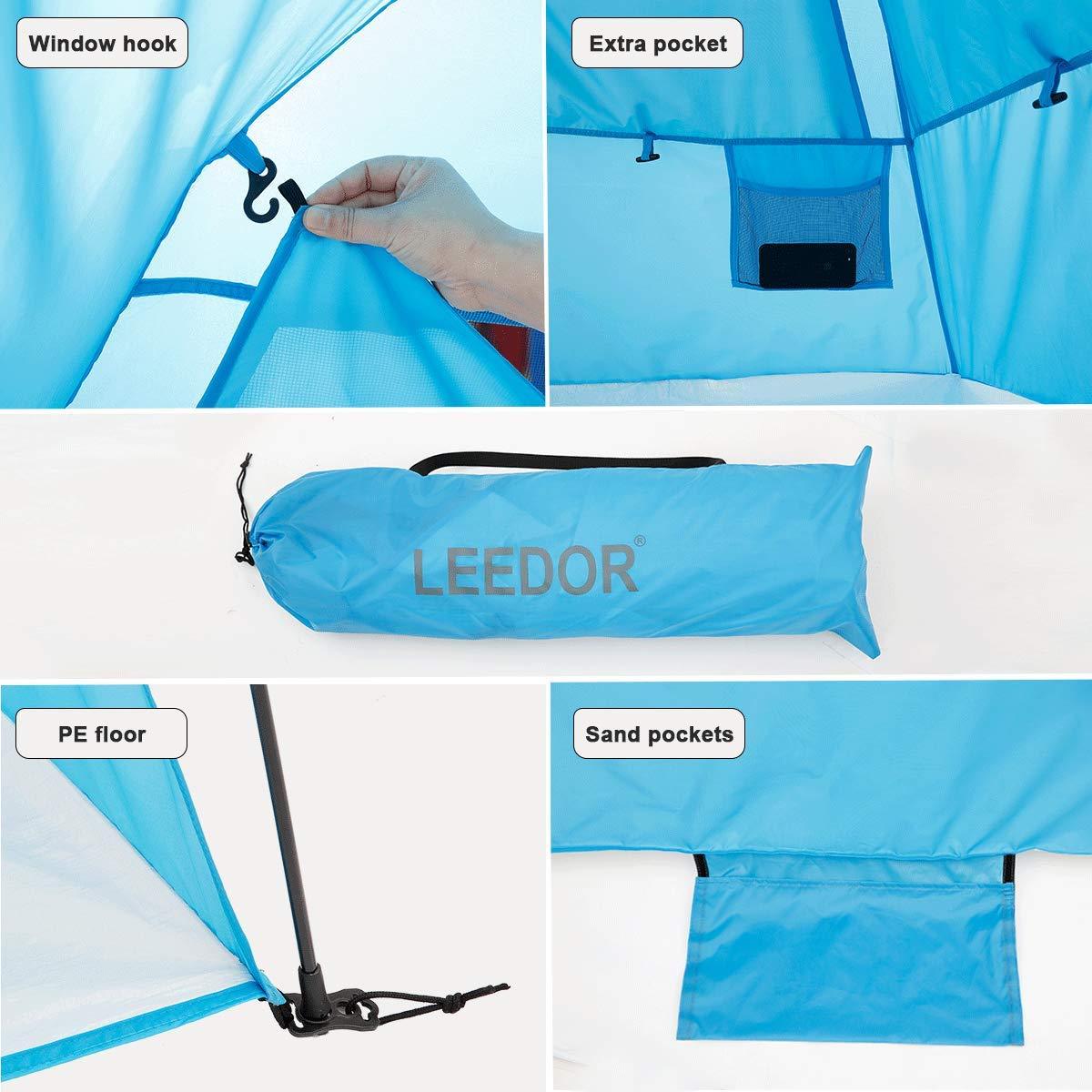 Leedor Beach Tent Sun Shelter Instant Beach Umbrella Easy Cabana - Alvantor