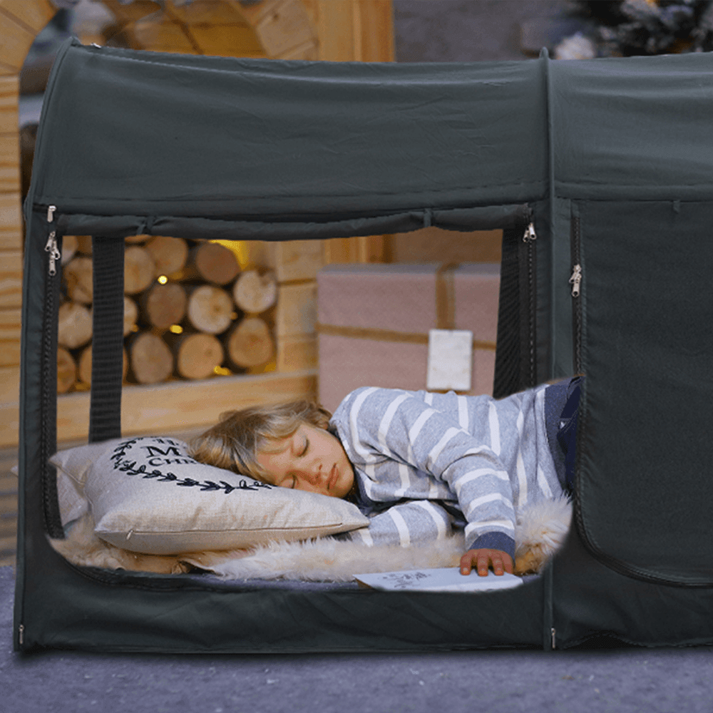 Put a mattress inside baby can sleep on the floor, no need to be attached to the bed