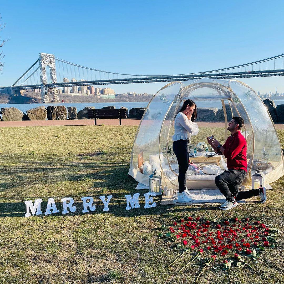 Beige Bubble Tent™ Pop Up Winter Gazebo™ Instant Canopy Clear Garden Igloo Dome Tent Patented